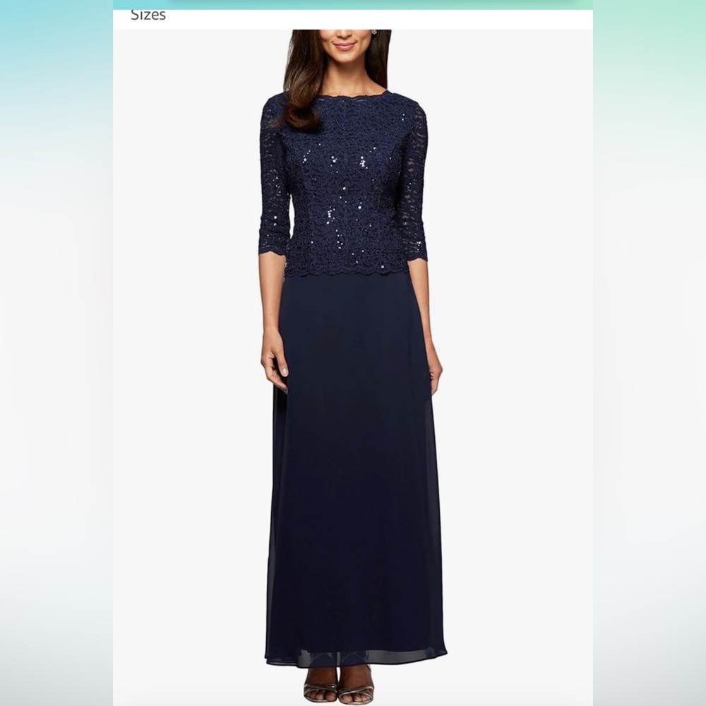 Alex Evenings Size 18 MOB Dress Navy